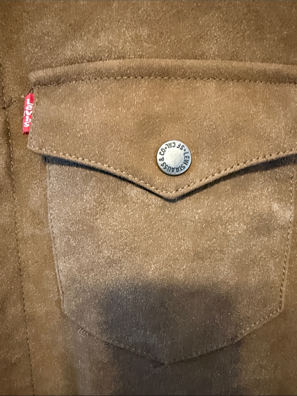 Levi's Brown Faux Suede Lightweight Trucker Jacket-Small - Picture 2 of 12